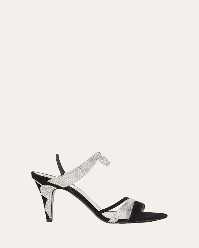 Strass Suede Cosmos Slingback Sandals